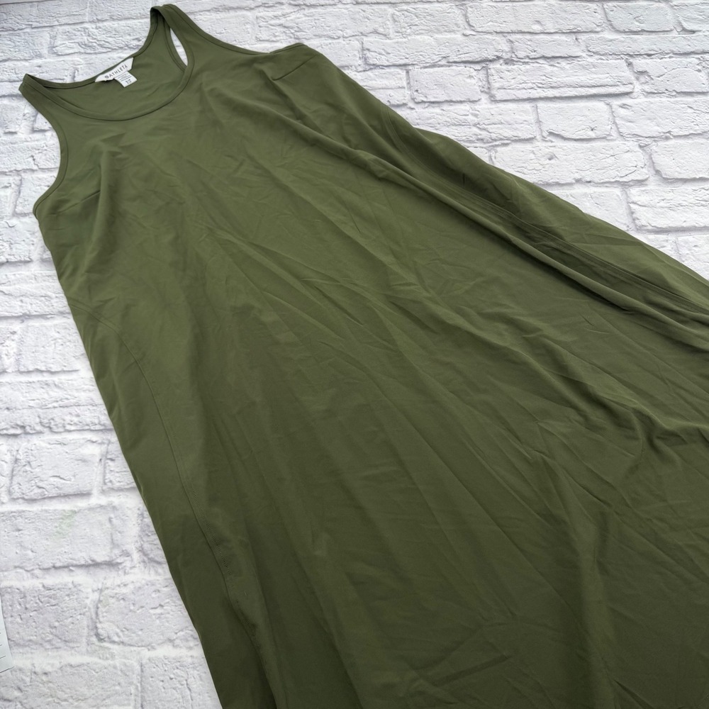 Athleta Presidio Traveler Maxi Dress Olive Green Small Sleeveless Racerback
